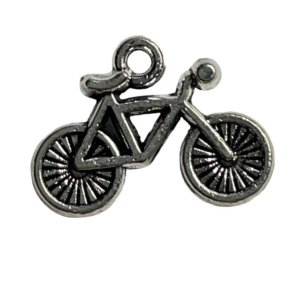 Bicycle Pendant Silver Tone Charm Bracelet Necklace Jewelry Craft Dangle